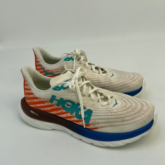 Hoka Cream and Blue Athletic Shoes - Picture 7 of 15